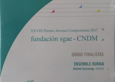 XXVIII Premio Jóvenes Compositores Fundación SGAE-CNDM (CD, 2017)